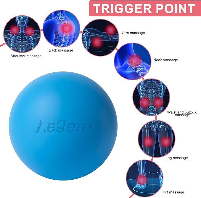Massage Lacrosse Balls for Myofascial Release,Yoga Deep Tissue Massage,Trigger Point Therapy and Foot Plantar Fasciitis,Muscle Soreness Massager Ball (2Pack,Black and Rose Red)