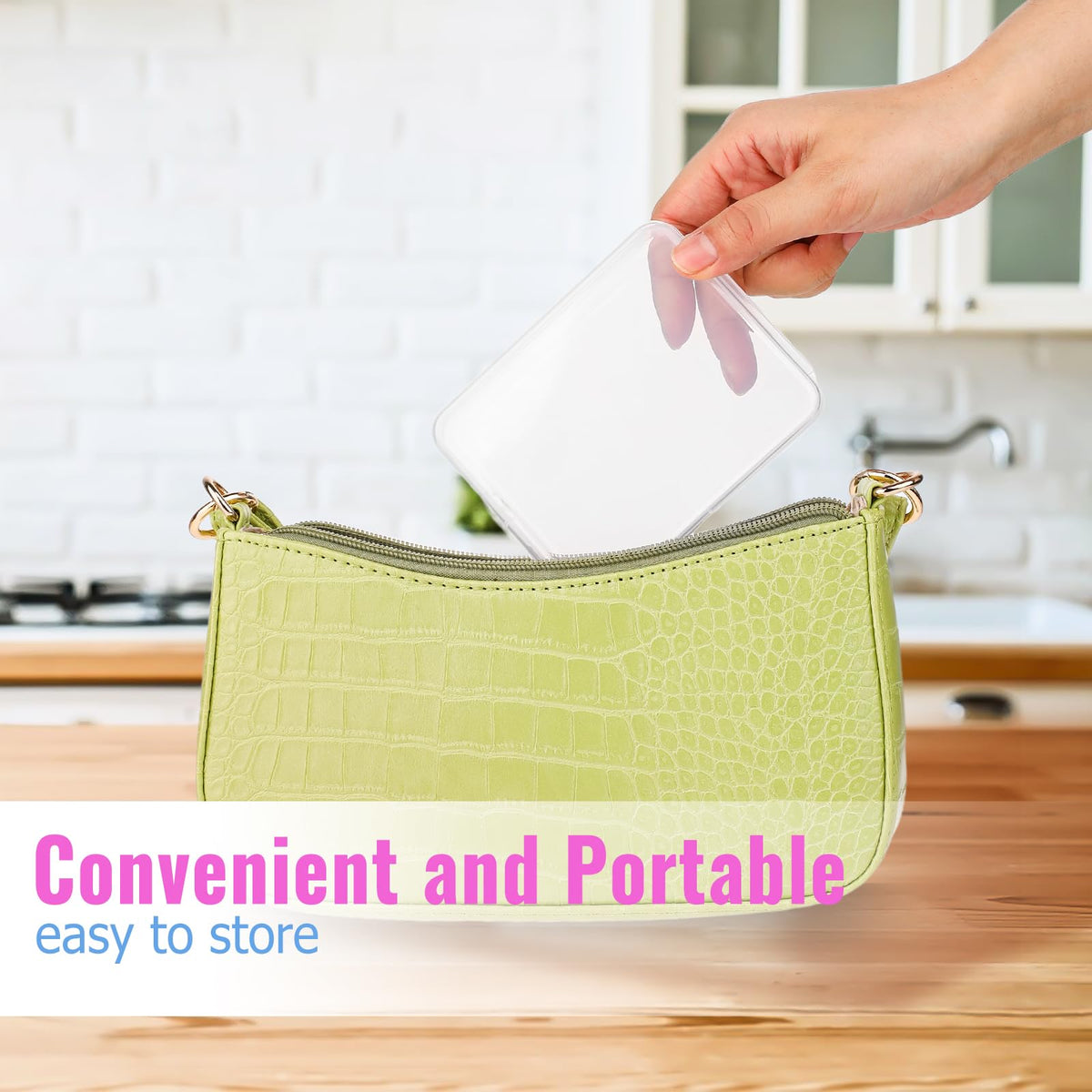 3-Piece Portable Travel Pad Holder - Bathroom Vanity Countertop Storage Organizer - Cotton Ball & Swab Dispenser - Transparent