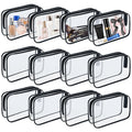 6 Pcs Large Clear Makeup Bags, TSA Approved Toiletry Bags for Travel, Waterproof Clear Pouches with Zipper, Plastic Cosmetic Organizer Case for Women Men Vacation Bathroom Essentials (White Large)