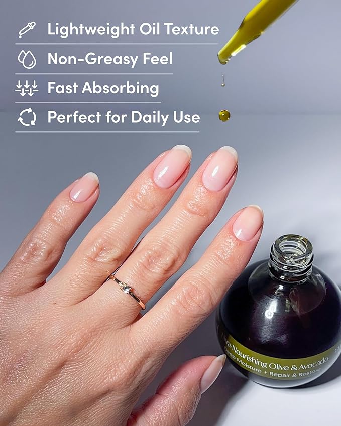 ella+mila Cuticle Oil for Nails - Olive & Avocado, Vegan, 2.3 fl oz