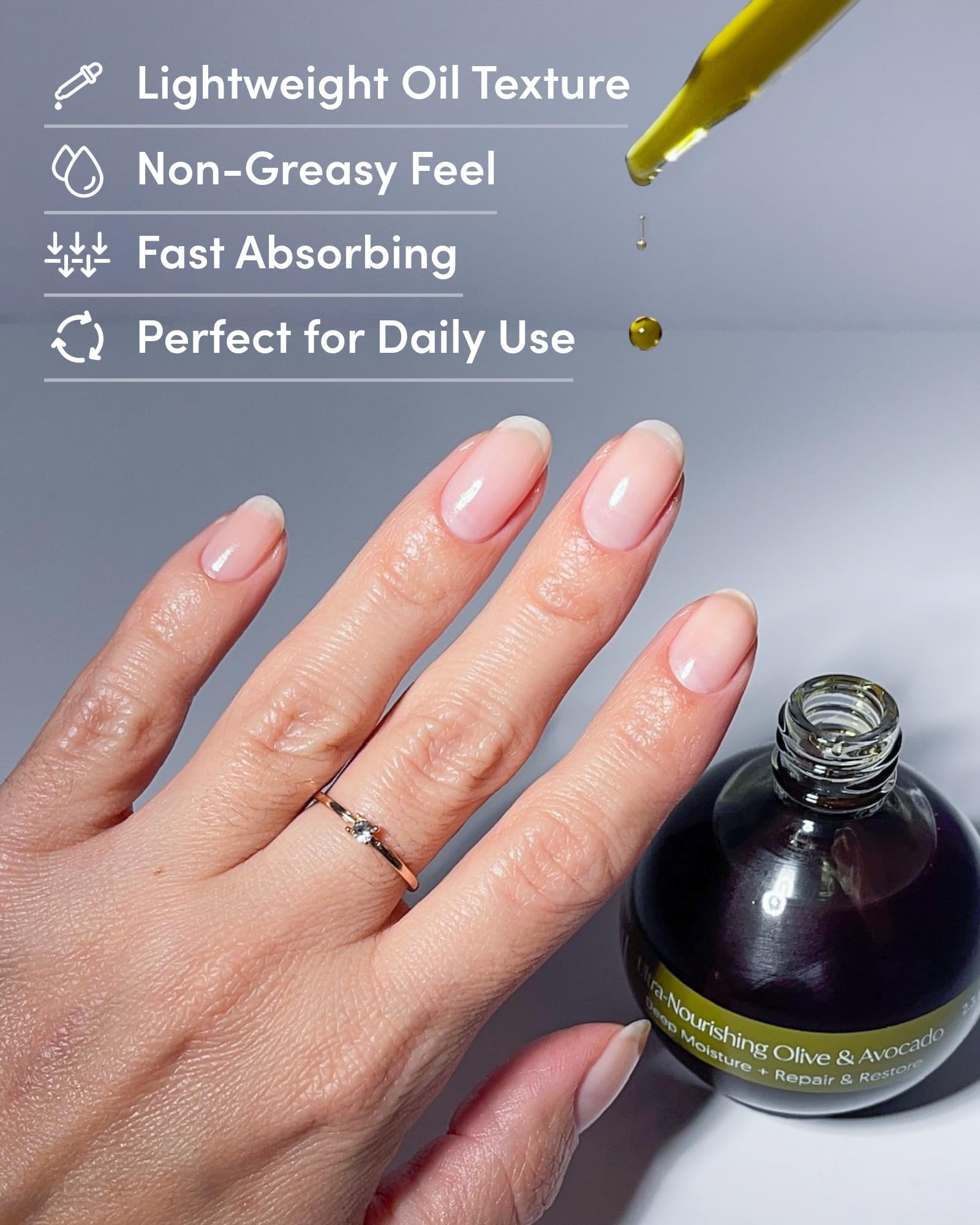 ella+mila Cuticle Oil for Nails - Olive & Avocado, Vegan, 2.3 fl oz