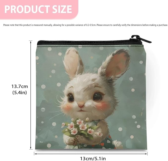 Easter Bunny Print Period Organizer Bag Waterproof Sanitary Napkin Storage Bag for Women Spring Outdoor Activity