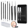 Meidaier 7Pcs Blackhead Remover Kit, Stainless Steel Acne Comedone Extractor with 10X Magnifying Glass & 20 75% Alcohol Pads, Pimple Whitehead Blemish Removal, Anti-Slip Handle & Storage Box