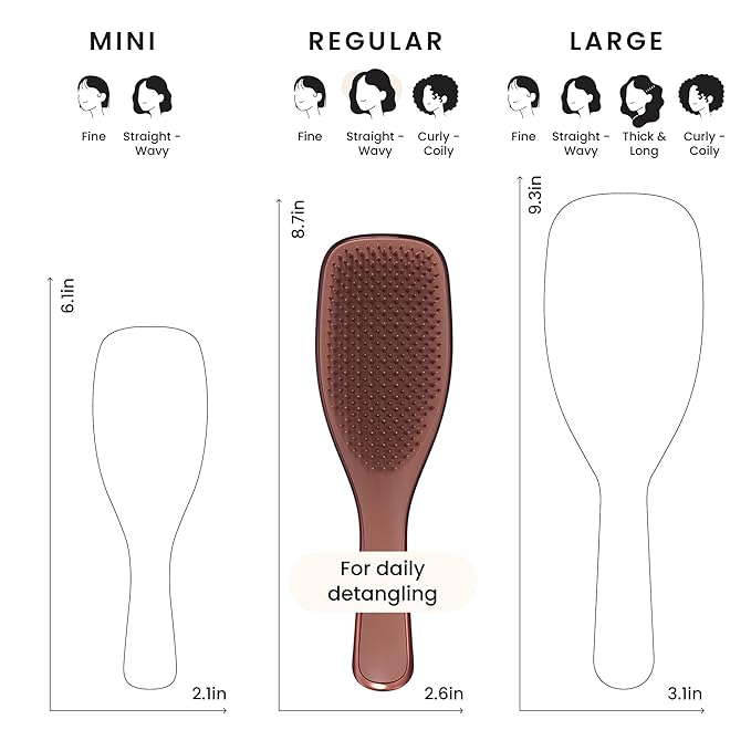 Tangle Teezer Chrome Ultimate Detangler Brush, Straight to Curly, Bronze