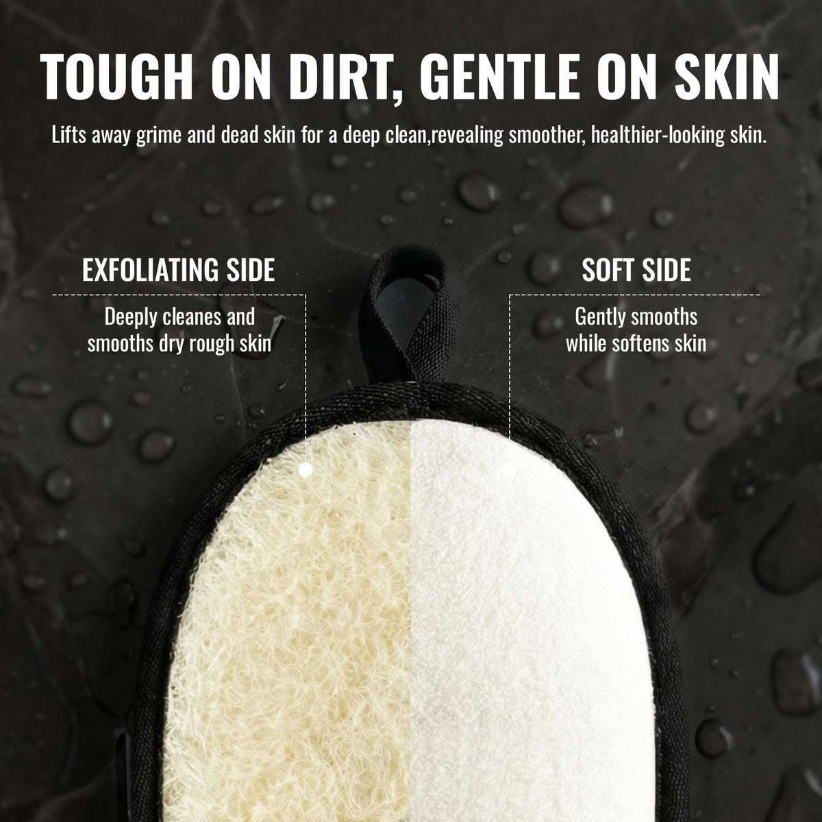 RIYNIBIY Shower Loofah for Men, Natural Loofah Sponge, Mens Loofah 2 Pack