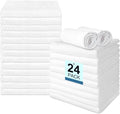 24 Pack Hand Towels Set - Highly Absorbent and Quick Drying Microfiber Gym Towels, Premium Wash Cloths for Bathroom, Salon, Gym, Shower, Hotel, and Spa - 16x27 inch (White)