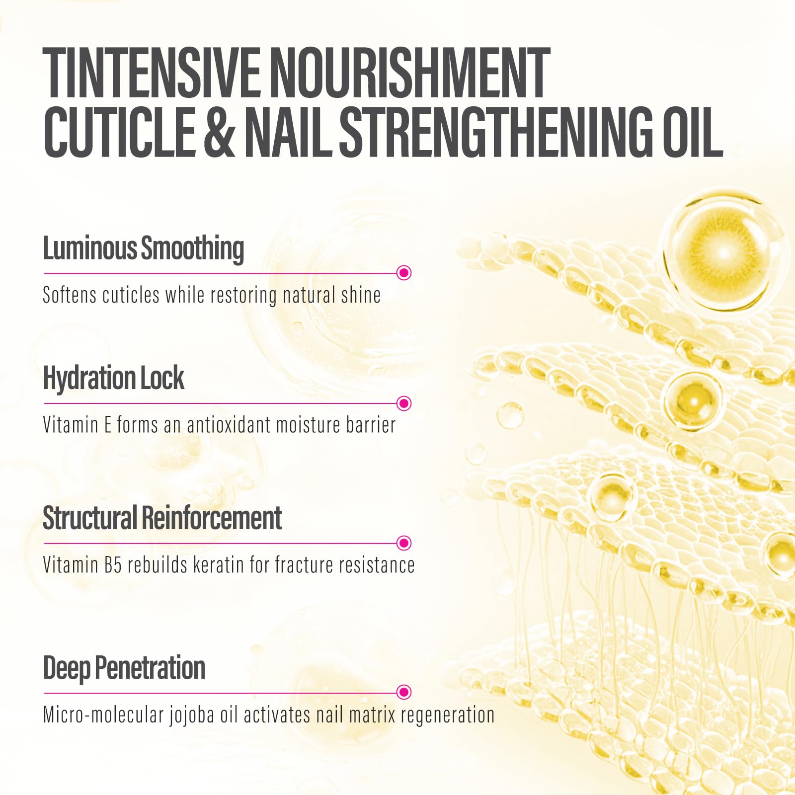 CHUCHU Nail Growth and Strengthener Oil for Cuticle - Repair Moisturizing Treatment - Natural Jojoba Vitamin B & E Nail Oil for Dry Cracked Nails (Pineapple)