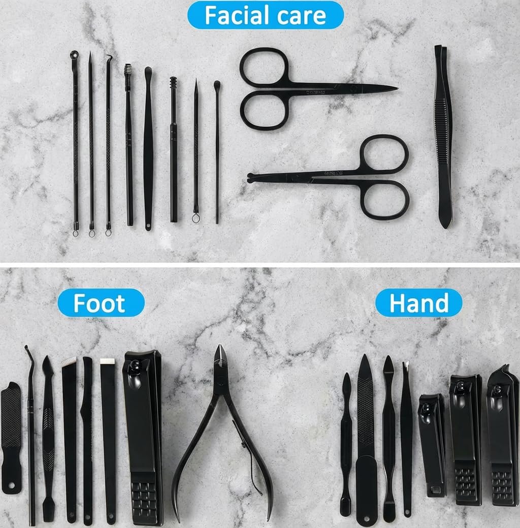 MINKINH Manicure Set Professional Nail Clipper Kit-26 Pieces, Brown