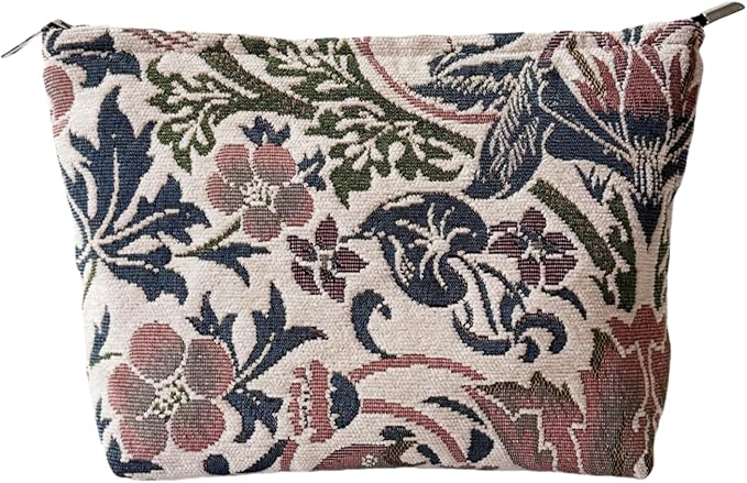 itgowisa Floral Makeup Bag for Women, Travel Makeup Pouch Purse Organizer