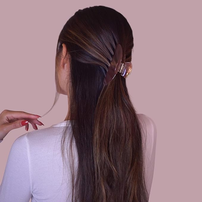 Luxury Mocha Claw Clip for Women | Our Large 4 Inch Hair Clip Creates Beautiful Half Ups, Secure Updos & Chic Daily Styles | Premium Acetate Claw with Secure Hold & Snag Free Teeth for Easy Styling