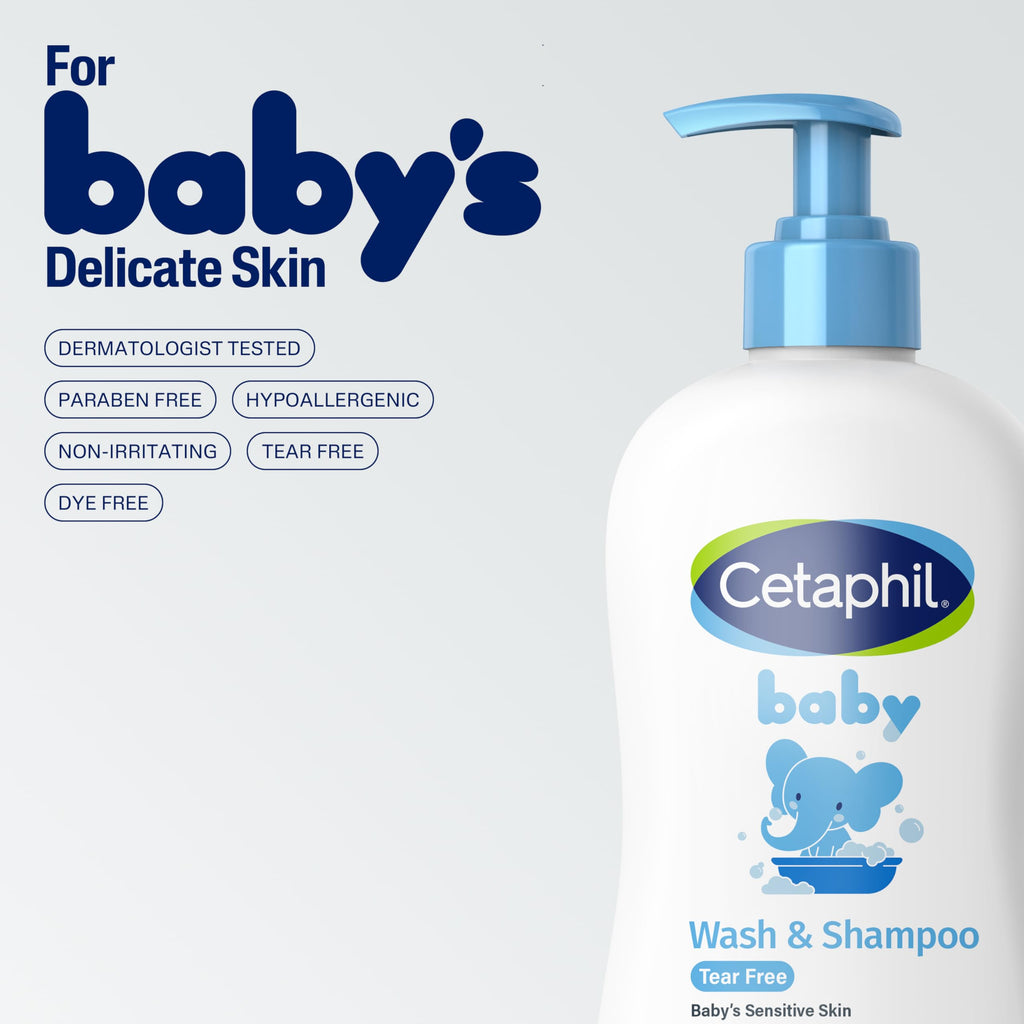 Cetaphil 2-in-1 Baby Shampoo & Body Wash, Tear Free, 13.5oz, 2ct