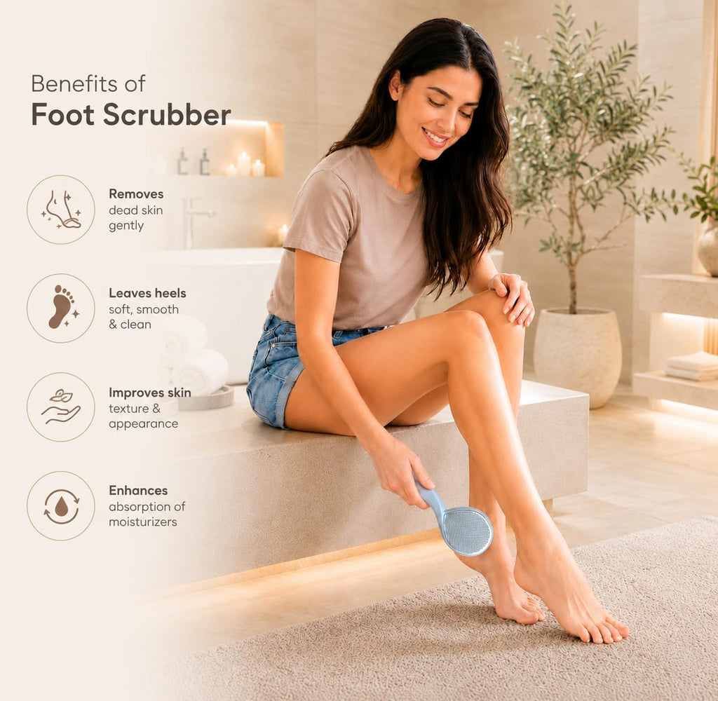 ELEVATED EMPIRE Foot Scrubber & File Callus Remover for Feet - Dual-Sided Stainless Steel Pedicure Tool for Cracked Heels, Dead Skin & Rough Skin - Wet or Dry Use, Men & Women