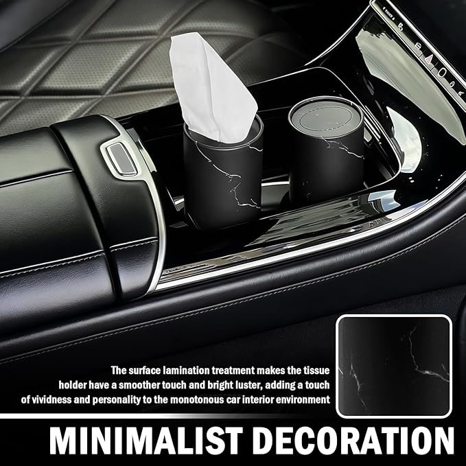 4PCS Car Tissue Holder with 50 Facial Tissue,Minimalist Round Car Tissues Cylinder for Cars Cup Holder Quick Access,Universal Cars Kleenex Cylinder for Most Vehicles
