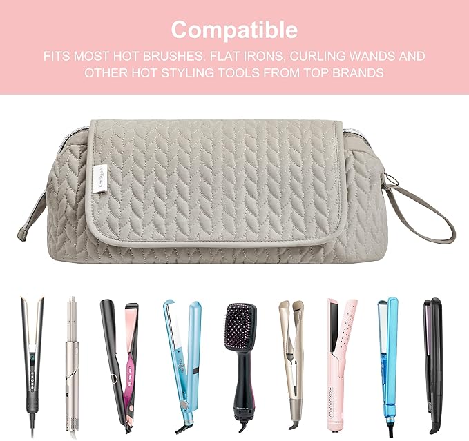 KarSyon Hair Tools Travel Bag with Hot Tool Mat 2 in 1 Organizer Bags