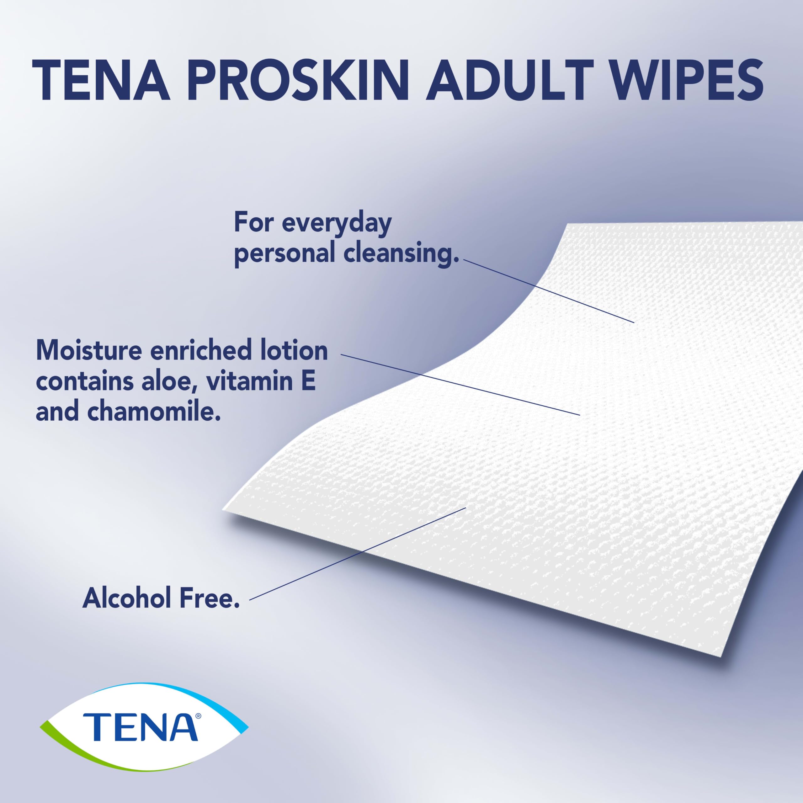 TENA Proskin Adult Wipes for Incontinence, Unisex, 48 ct