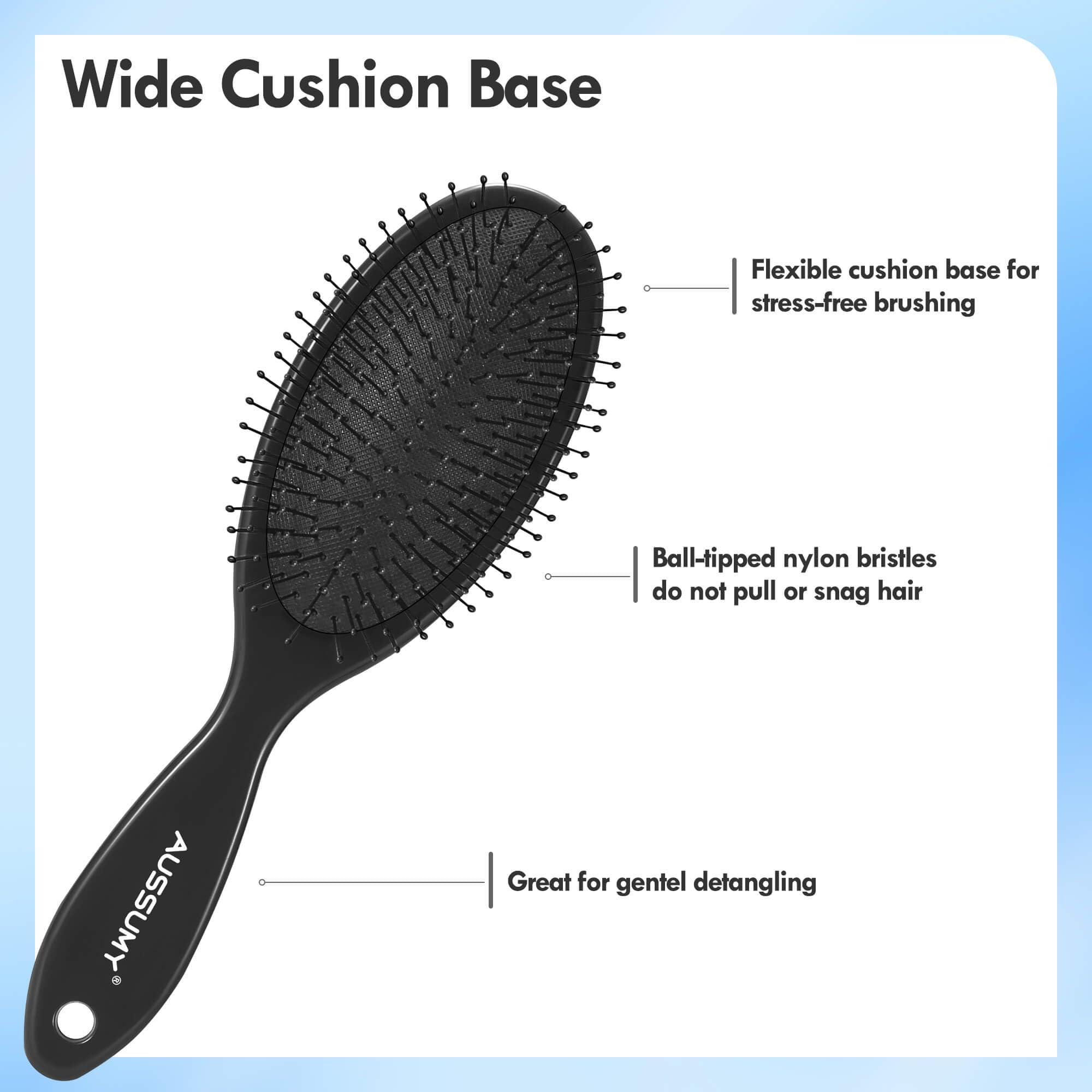 Aussumy 4 Pack Detangling Hair Brush - Air Cushion Detangler Hairbrush with Ultra Soft Bristles for Effortless Tangle Removal For Wet Dry Damaged Curly Fragile Hair for Women Men Boys Girls Adult Kids