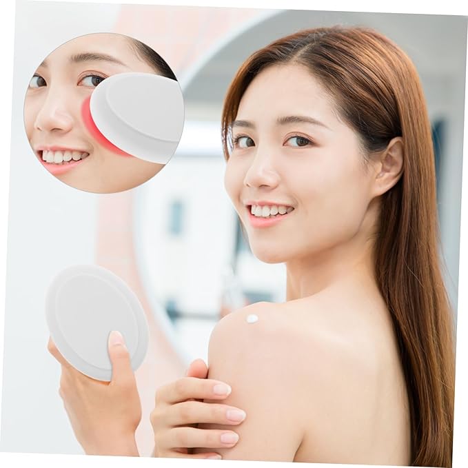 FRCOLOR Oval Shape Lotion Applicator Brush Head 4-Pack Soft Exfoliating Replacement Pads for Body and Back Scrubbing for Shower Use Gentle on Skin