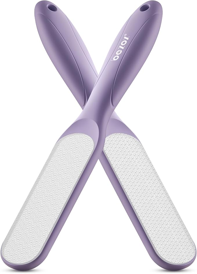 BEZOX Glass Foot File Callus Remover for Feet(1 PCS) - Foot Scrubber for Silky Smooth Heels & Dead Skin Removal | Professional Pedicure Heel File, Washable Foot Scraper - Purple