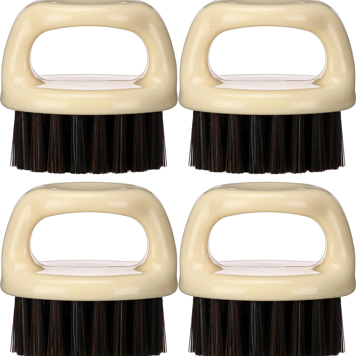 4 Pack Knuckle Beard Brush for Men Fade Beard Brushes, Black