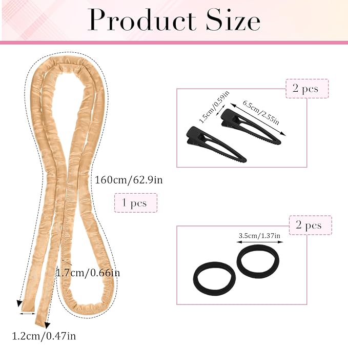 AOZUO Heatless Curling Rod Headband, Heatless Hair Curler Overnight for Long Short Hairs No Heat Overnight Curls with Thin Curlers to Sleep In for Long Hairs (Gold)