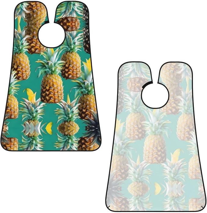 NOUZU Tropical Pineapple Hawaiian Print Beard Bib Apron For Men, Beard Hair Catcher For Men Shaving Trimming,Beard Cape Cloth