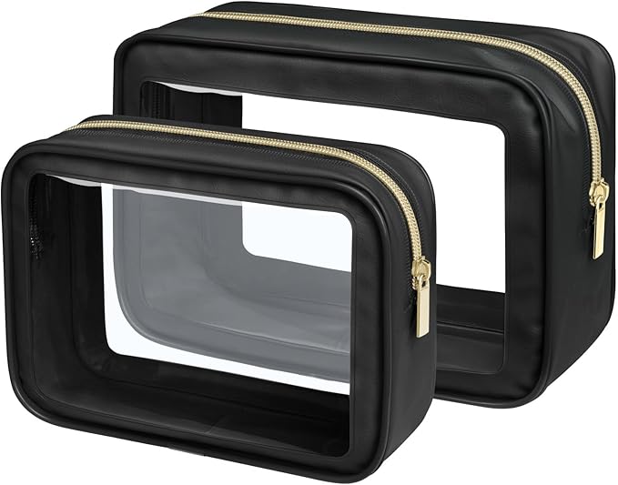 PACKISM Clear Makeup Bag - 1 Medium for Carry-on 1 Large Checked Luggage