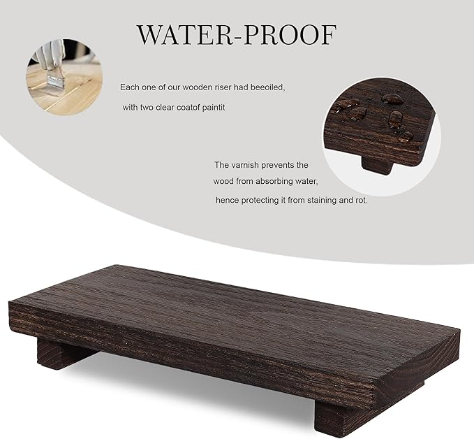 Wood Bathroom Tray Farmhouse Decor Kitchen Soap Holder, 10"x4.5" Drak Brown