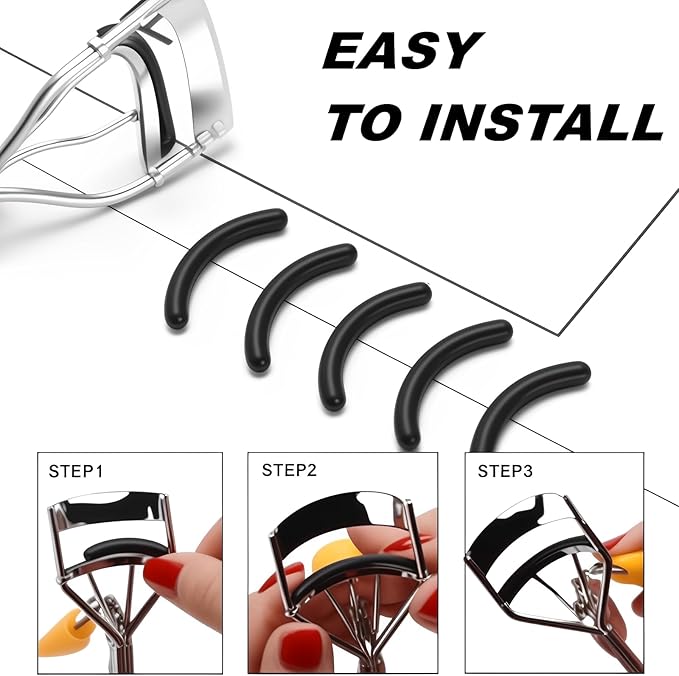 30Pack Compatible with elf Eyelash Curler Refills,Silicone Rubber Eyelash Curler Pads Compatible with elf Eye Lash Curlers,Black.