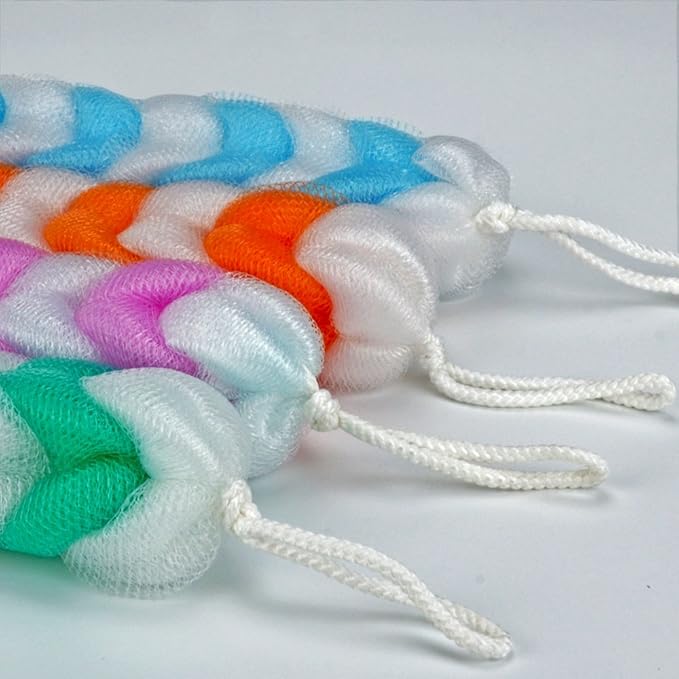 Eslite Exfoliating Loofah Back Scrubber for Shower,Wonderful Colors(4- Counts)