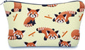 Aiphamy Cute Travel Makeup Bag Cosmetic Bag Small Pouch Gift for Women (Red Panda)