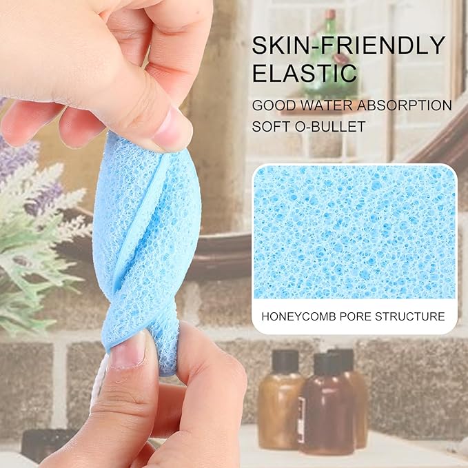 HJZHII 6pcs Face Sponges for Cleansing, Reusable Puff Facial Sponges for Face Wash Face Scrubber Exfoliating Pads Sponge with Finger Cot Suitable for Makeup Remover Washing Face All Skin Types