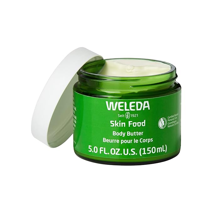 Weleda Skin Food Body Butter 5 Fluid Ounce, Sustainable Glass Jar, Plant Rich Hydrating Moisturizer with Shea and Cocoa Butter, Sweet Almond Oil and Pansy
