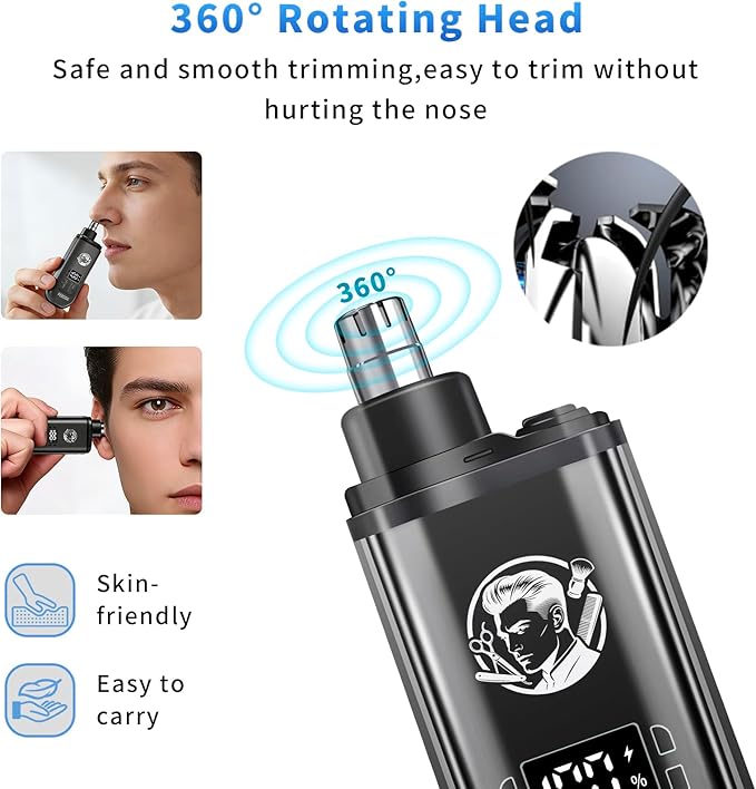 pebsoa® Men's Professional Hair Clippers Kit，Cordless & Corded Barber Clippers Set，Grooming Rechargeable Beard Trimmer with Adjustable Blade Black