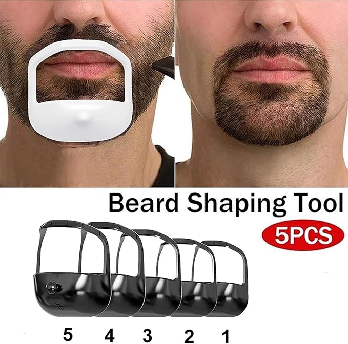 Men's Beard Shaper Beard Grooming Tools Mustache Grooming Tool Beard Shaving Template Beard Shaper Styling Tool Beard Shaping Styling Template Face Hair Styling Templates Beard Shaping Tool for Men