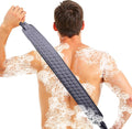 XNXA Back Scrubber for Shower with Handles, 40 Inch Extra Long Double-Sided Exfoliating Bath Strap, Textured Body Washer with Extended Reach for Deep Cleaning (Grey)