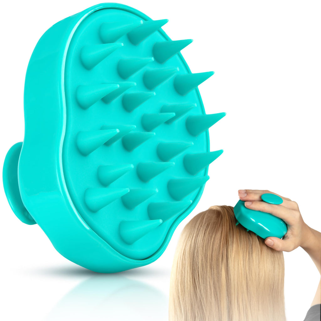 RELAXXO Scalp Massager Hair Growth – Exfoliator & Hair Scrubber for Scalp, Soft Bristles for Dandruff & Soothing Comfort, Shampoo Brush, Wet & Dry Use, Green