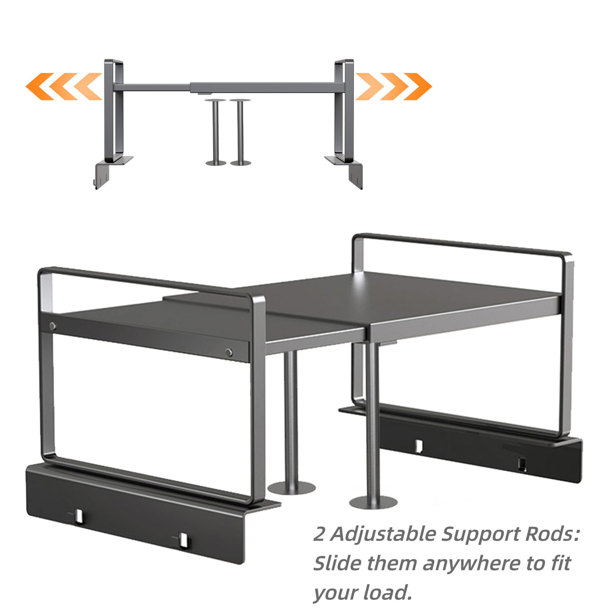 YOFENZO Adjustable Fridge Top Storage Rack,20.8"-36.6" Expandable Organizer Shelf,Refrigerator Storage, Anti-Slip,L-Shaped Design,Space Saver for Kitchen,Laundry,Dorm (Fits Most Appliances)