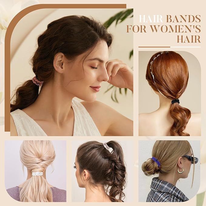 Hair Ties No Damage - 10PCS Ponytail Holders - Elastic Hair Ties for Thick Hair - Braided Hair Bands for Women Girls's Hair