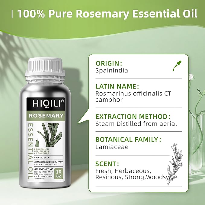 HIQILI Rosemary Oil for Hair Care, Diffuser & DIY