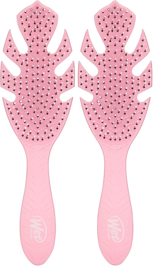 Wet Brush Go Green Hair Detangler Brush, Pink - Detangling Hair Brush - Ultra-Soft IntelliFlex Bristles Glide Through Tangles & Gently Loosens Knots While Minimizing Pain, Split Ends & Breakage