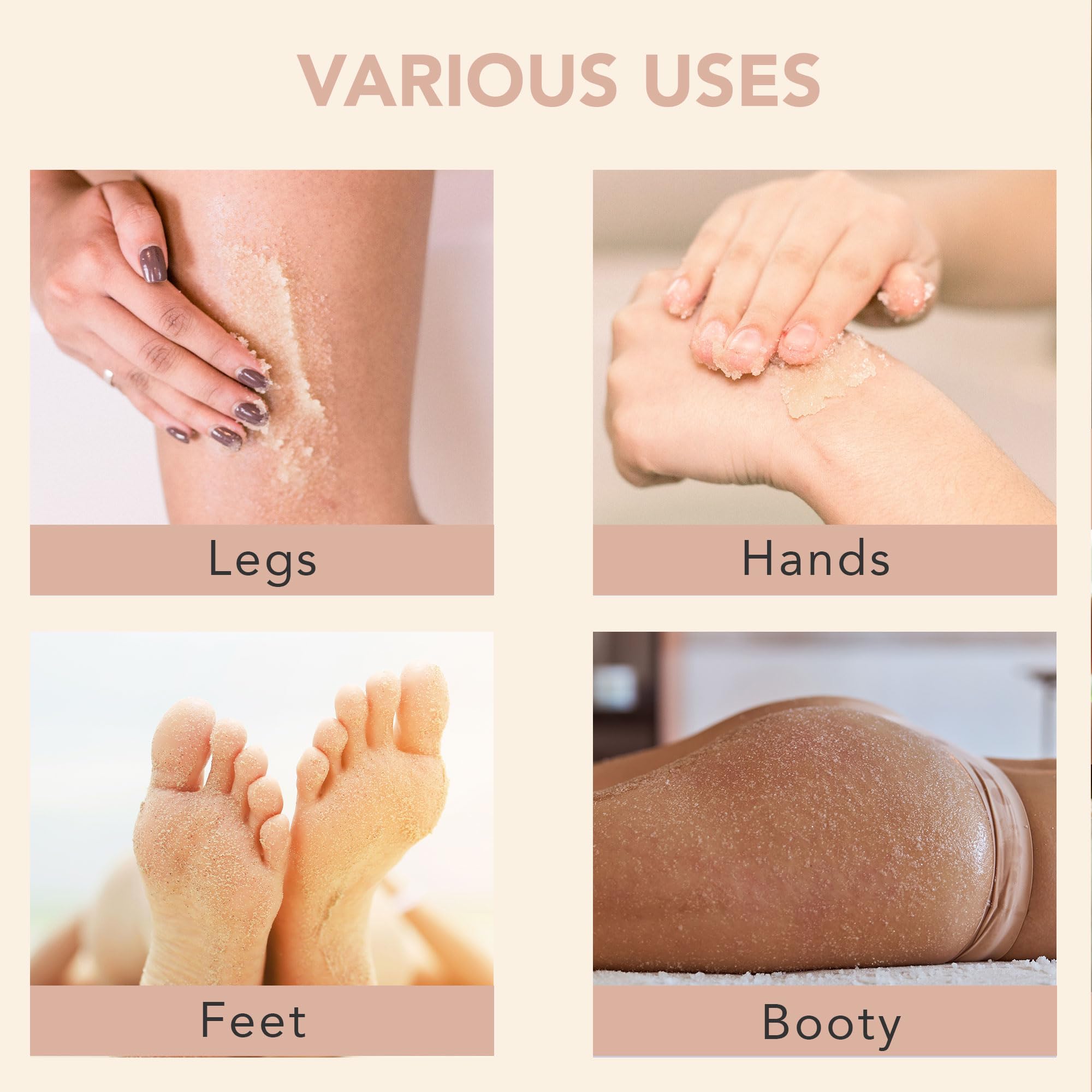 Organic Vanilla Coconut Body Scrub - USA Made Sugar Scrub