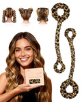 BONNET QUEEN 2 Pack Medium Satin Heatless Hair Curler for Medium to Long Thick Hair, Heatless Curls Overnight, Hair Curlers to Sleep In, Damage-Free Waves with Built-in Scrunchie, Leopard