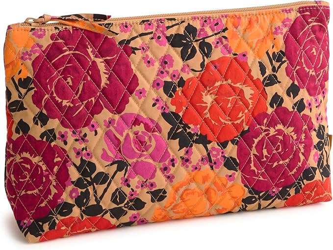 Premium Cotton Large Pouch, Coming Up Roses, One Size