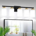 VerRon 5-Light Bathroom Light Fixtures, 31" Black & Gold Vanity Lights