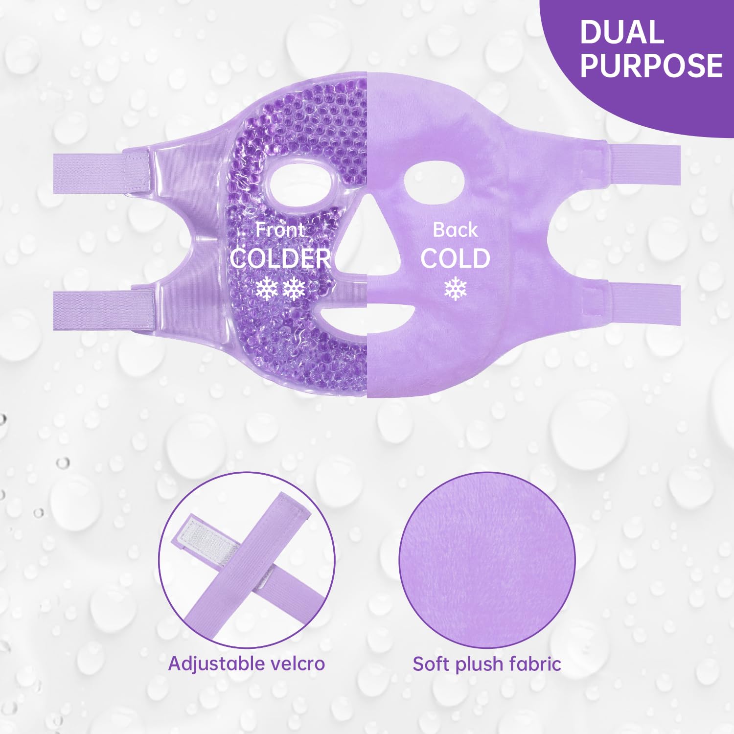 ZNÖCUETÖD Face Ice Mask Facial Ice Packs Gel Hot Cold Compress for Women