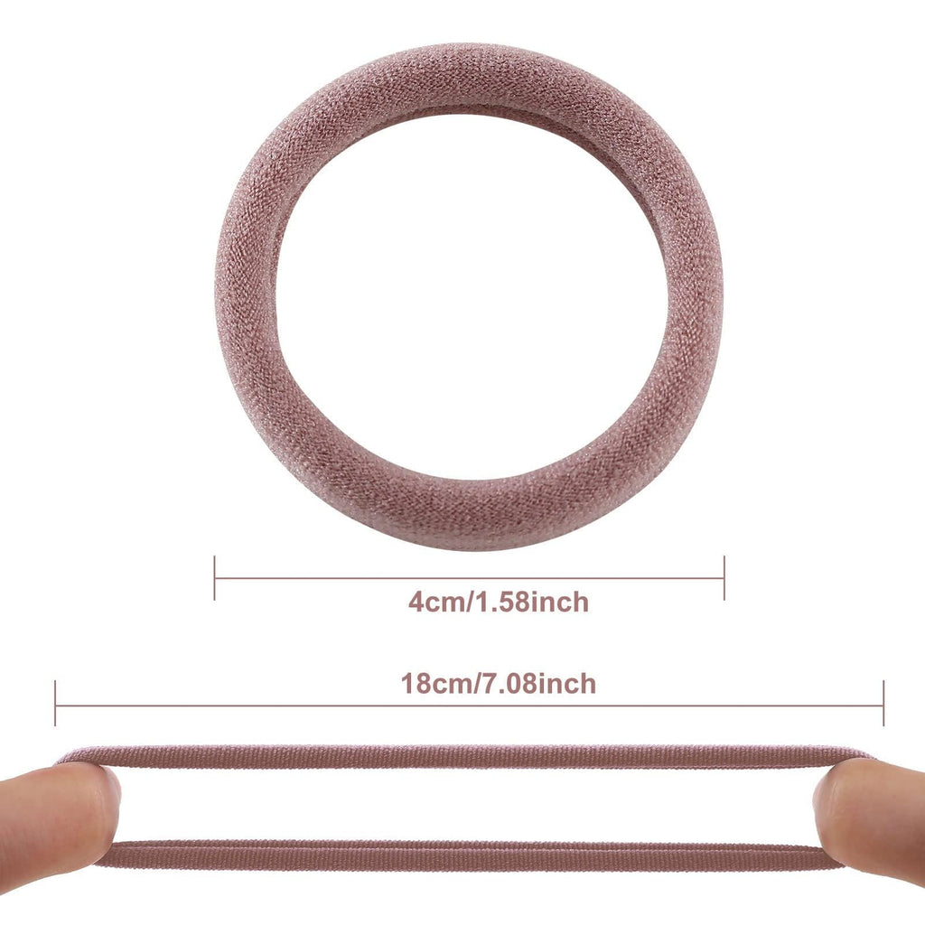 Bessrung 100 Pcs Thick Seamless Hair Ties, Ponytail Holders Hair Accessories for Women Girls No Damage for Thick Hair (Natural Colors)