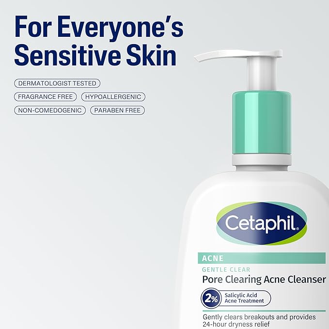 Cetaphil Gentle Clear Acne Foaming Face Wash, 2% Salicylic Acid, 8 fl oz
