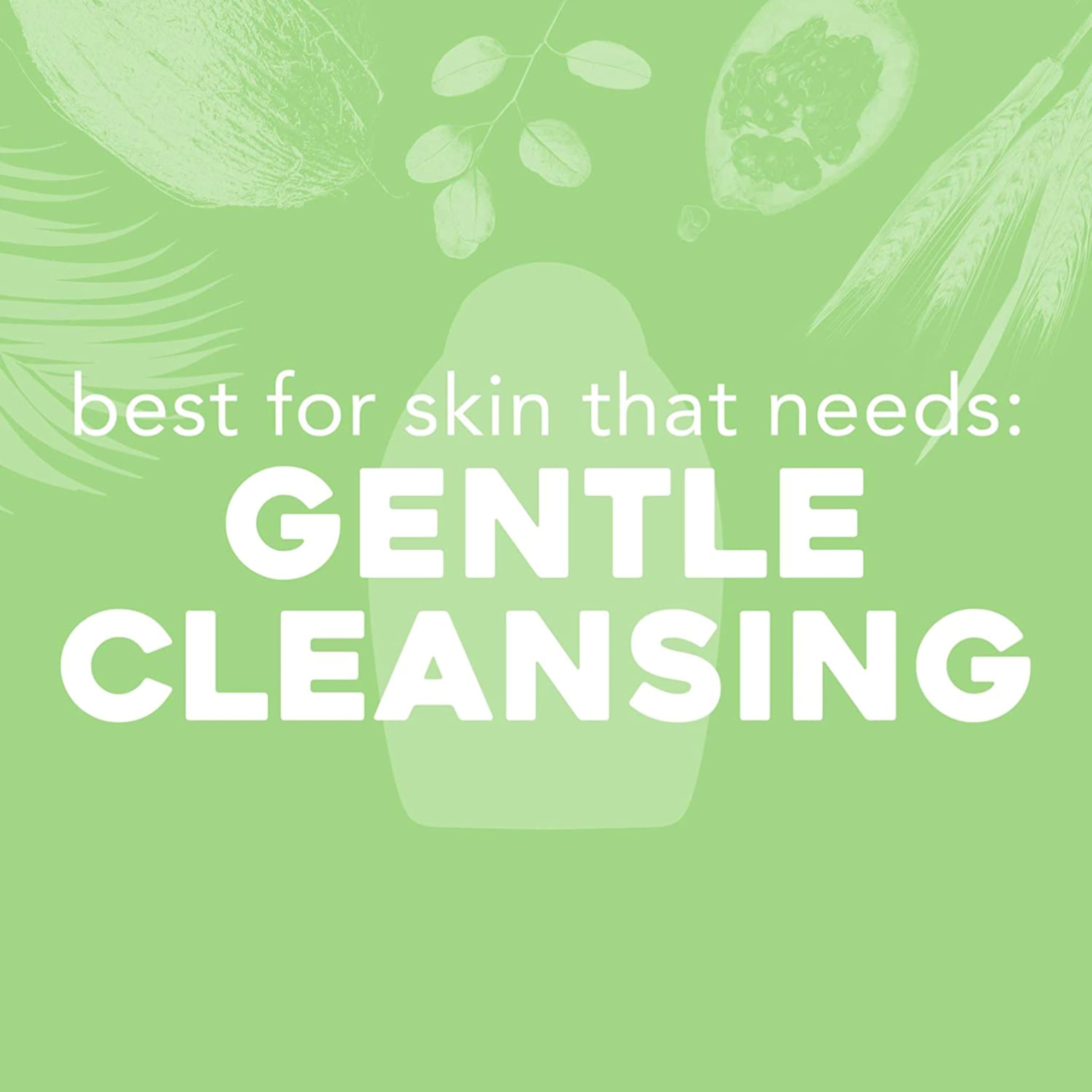 OGX Sensitive + Rose Water & Pink Sea Salt Exfoliating Body Scrub + Rose Quartz, Gentle Exfoliating Daily Body Wash Softens Skin, Body Scrub for Women, Sulfate-Free Surfactants, 19.5 fl oz