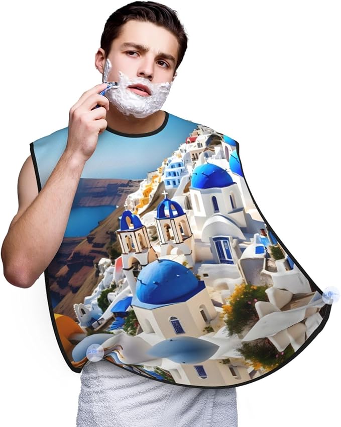 Abstract Paint Splashes Print Beard Bib Shaving Apron, Beard Hair Trimming Cape Gift For Dad