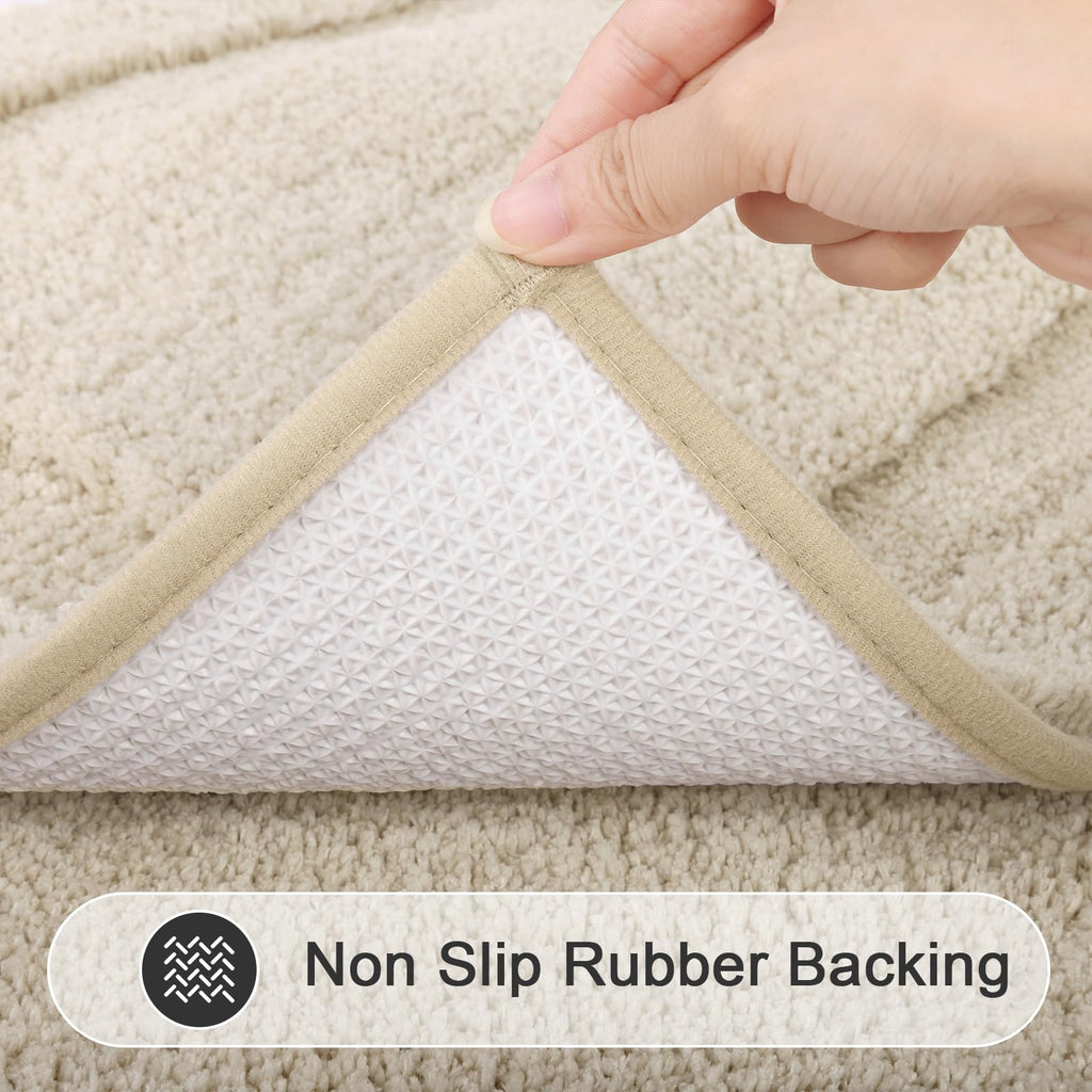 SHACOS Soft Microfiber Light Beige Bathroom Rugs Sets 2 Pieces 32x20 inch